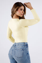 Body Manga Larga en Poliester y Elastano Marca Trucco's