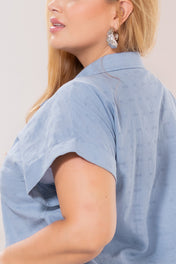 Camisa Manga Corta con Textura Marca Trucco´s Plus size