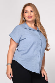 Camisa Manga Corta con Textura Marca Trucco´s Plus size