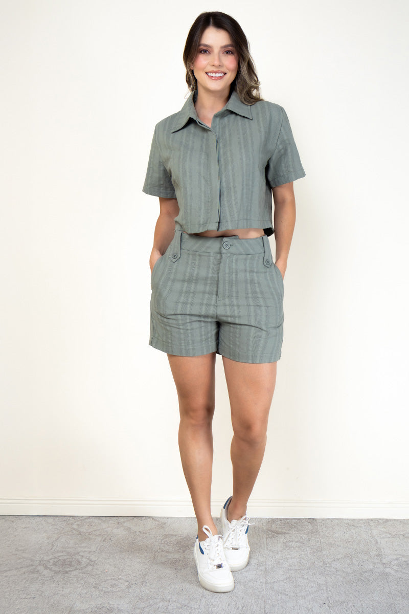 Set 2 Piezas Short Pasadores Tipo Charretera Camisa Corta Marca Trucco´s