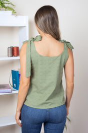 Blusa Manga Sisa Con Cinta de Anudar en Hombros Marca Trucco´s