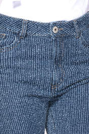 Jean Wide Leg Tiro Alto Denim Textura Láser Marca Trucco´s