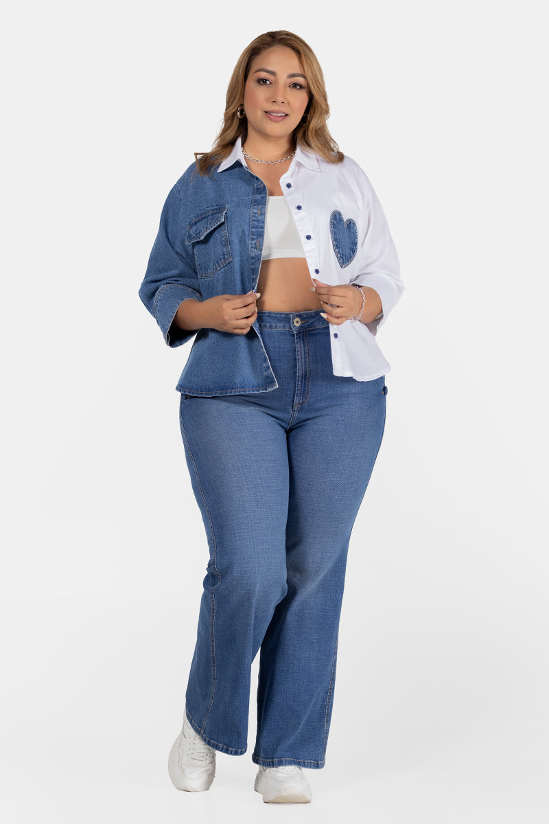Camisa Manga Larga  Marca Trucco's Plus Size