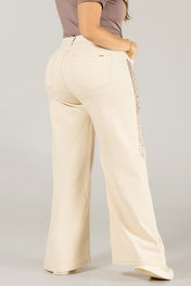 Jean Wide Leg Tiro Alto Denim Comfort Marca Trucco´s Plus Size