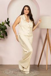 Jean Wide Leg Tiro Alto Denim Comfort Marca Trucco´s Plus Size