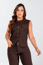 Chaleco con Botones  y Bolsillos Frontales Marca Trucco's