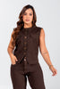 Chaleco con Botones  y Bolsillos Frontales Marca Trucco's