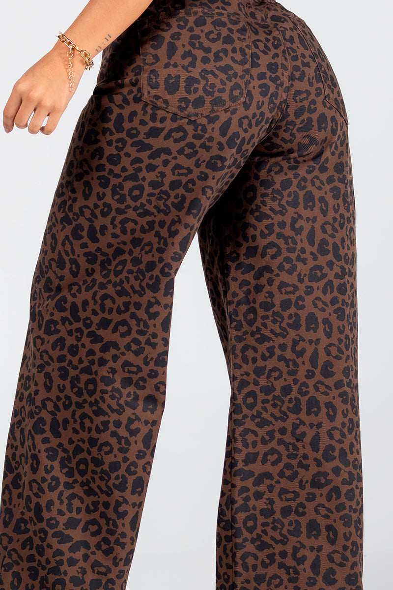 Jean Wide Leg Café Marca Trucco's