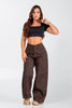 Jean Wide Leg Café Marca Trucco's