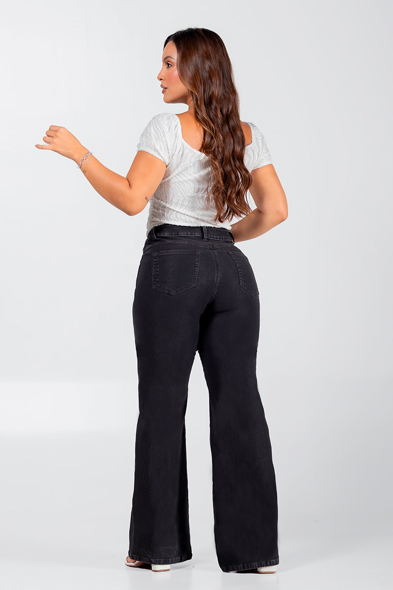 Jean Wide Leg  Color Negro Marca Trucco's