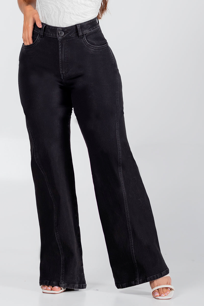 Jean Wide Leg  Color Negro Marca Trucco's