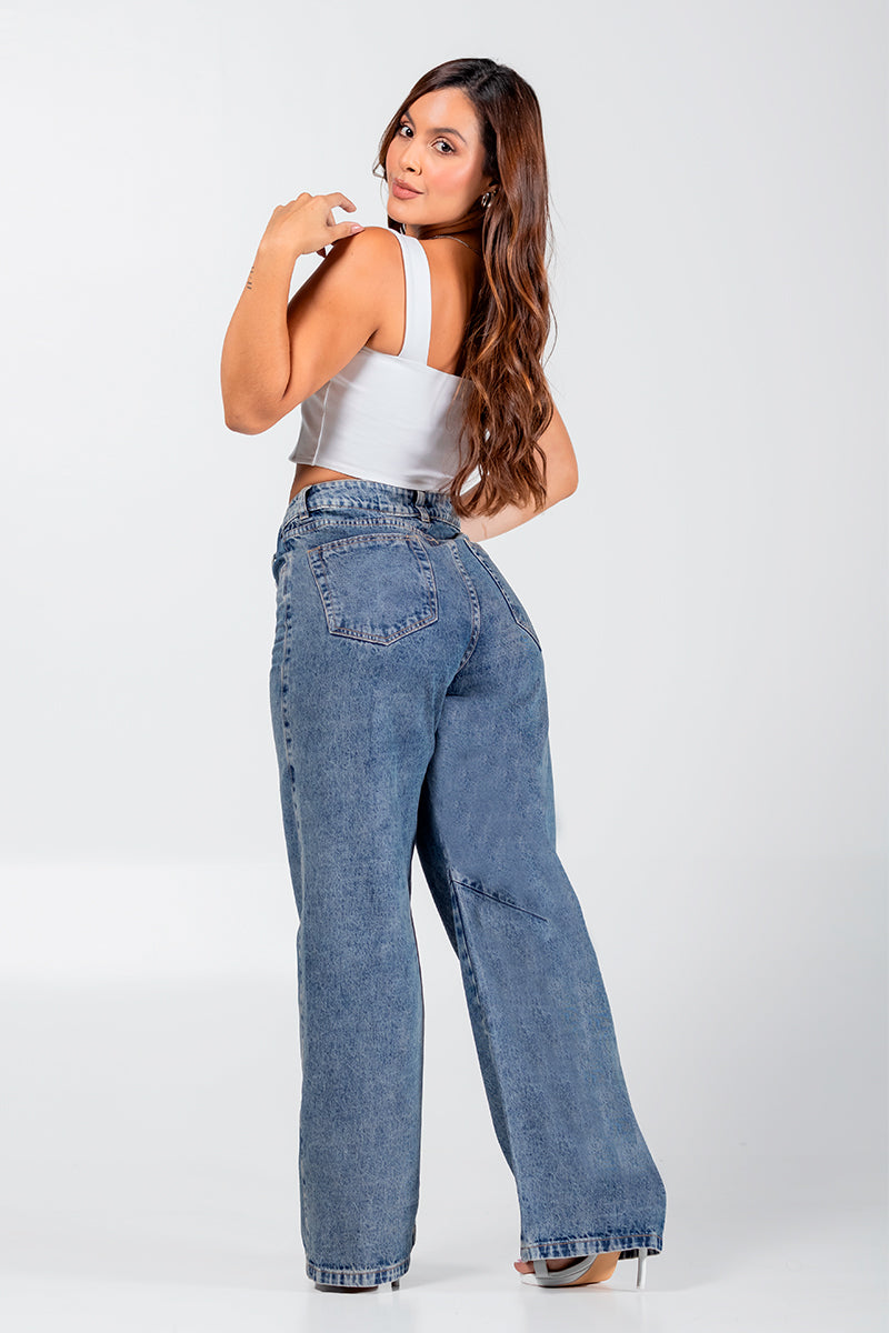 Jean Barrel Azul Medio Marca Trucco's