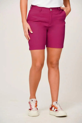 Bermuda Clásica Color Negro, Beige Y Fucsia Marca Trucco's - 6