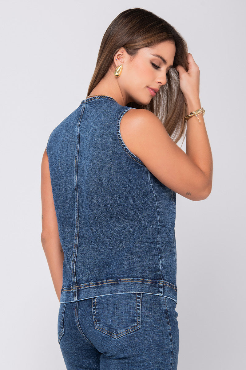 Blusa Manga Sisa Sesgo a Tono Marca Trucco´s