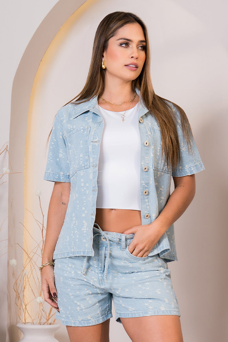 Chaqueta Denim Oversize Textura láser Marca Trucco´s