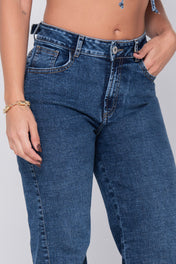 Jean Wide Leg Tiro Alto Pretina Ajustable Marca Trucco´s