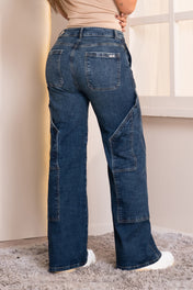 Jean Wide Leg Tiro Alto Cierre Asimétrico Marca Trucco´s