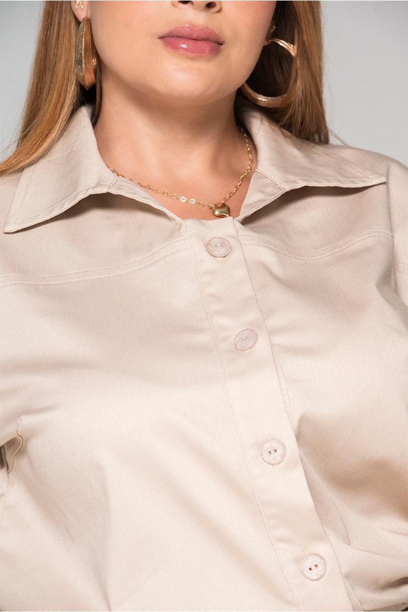 Enterizo Largo Manga Corta Cintura y Bota Resortada Marca Trucco´s Plus Size