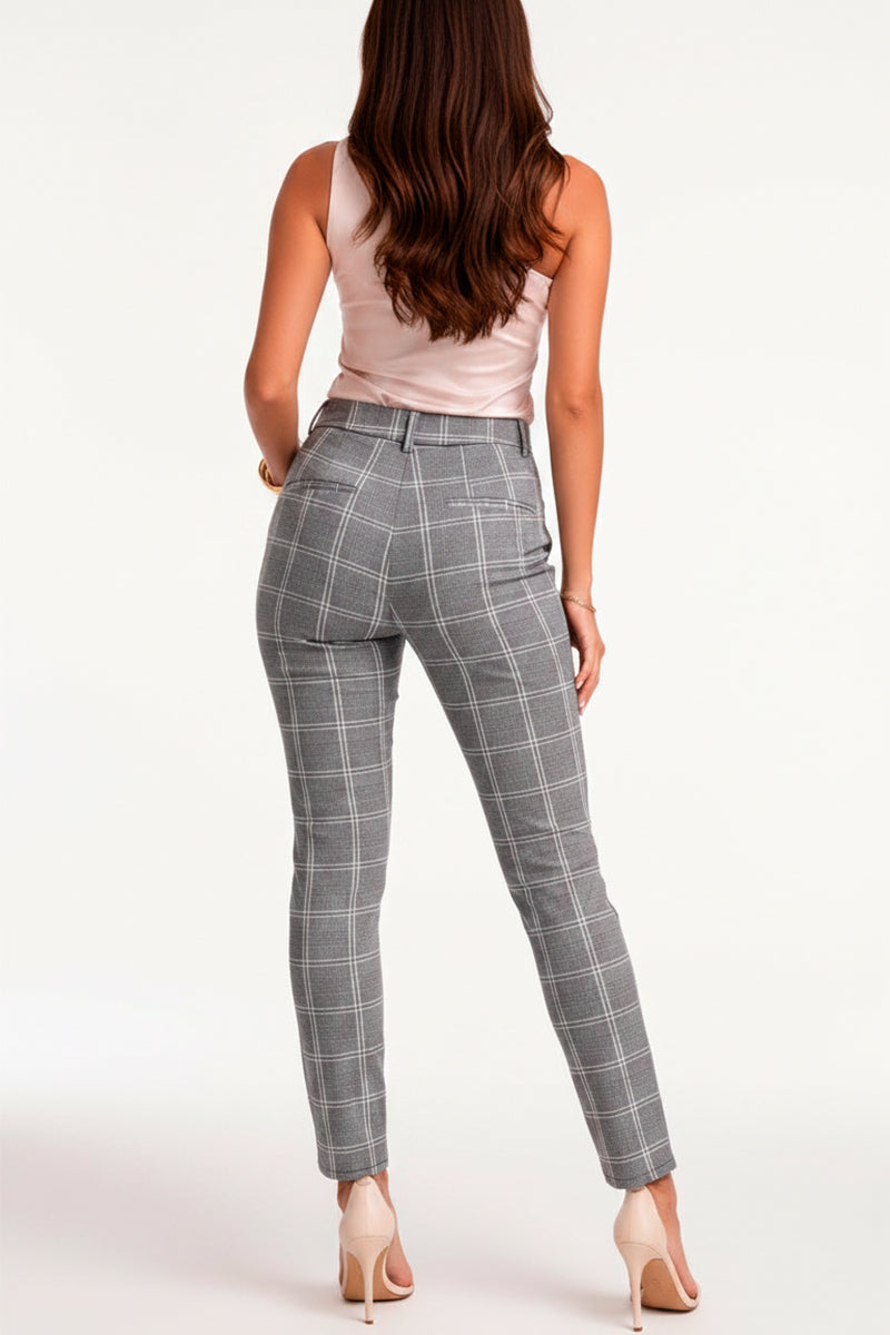 Pantalón Clásico Cuadros Tiro Alto Marca Trucco´s