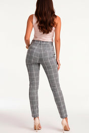Pantalón Clásico Cuadros Tiro Alto Marca Trucco´s