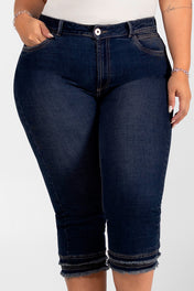 Jean Tipo Capri Azul Oscuro Marca Trucco's Plus Size