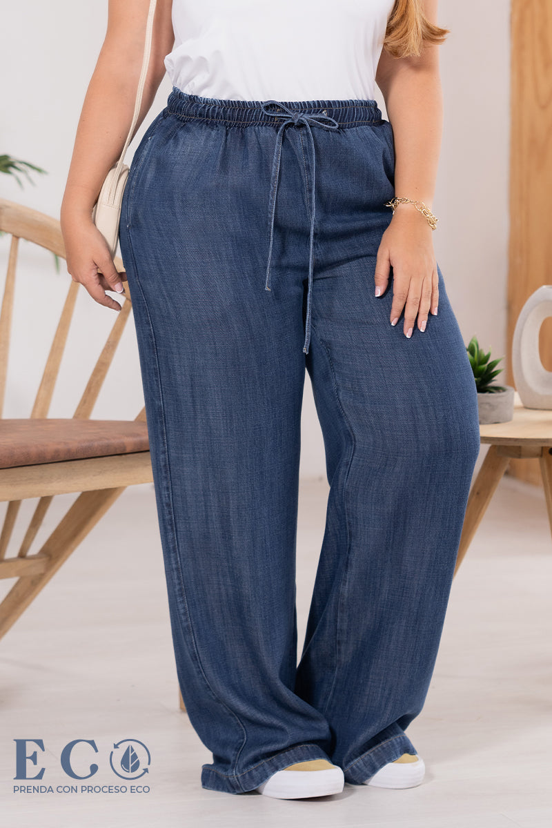 Pantalón Eco Tiro Alto Bota Recta Marca Trucco´s Plus Size