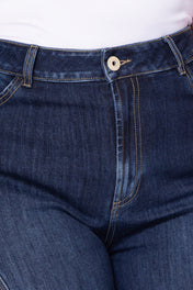 Jean Wide Leg Tiro Alto Costura Frontal  Irregular Marca Trucco´s Plus Size