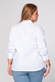Camisa Manga Larga Bloque Denim Marca Trucco´s Plus Size