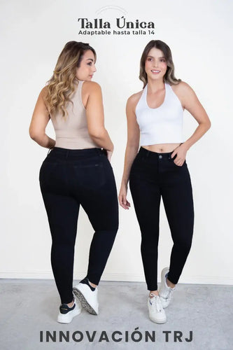 Jean Skinny Tiro Alto Talla única Negro Exclusivo Marca Trucco´s - 9
