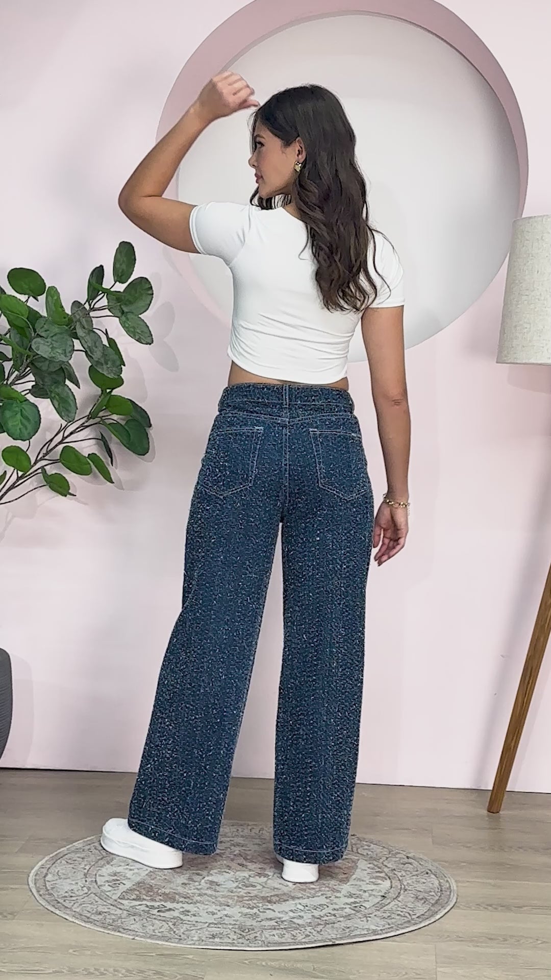 Jean Wide Leg Cintura Alta Denim Premium Azul oscuro Marca Trucco´s