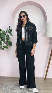 Jean Wide Leg Tiro Alto Denim Mujer Marca Trucco´s