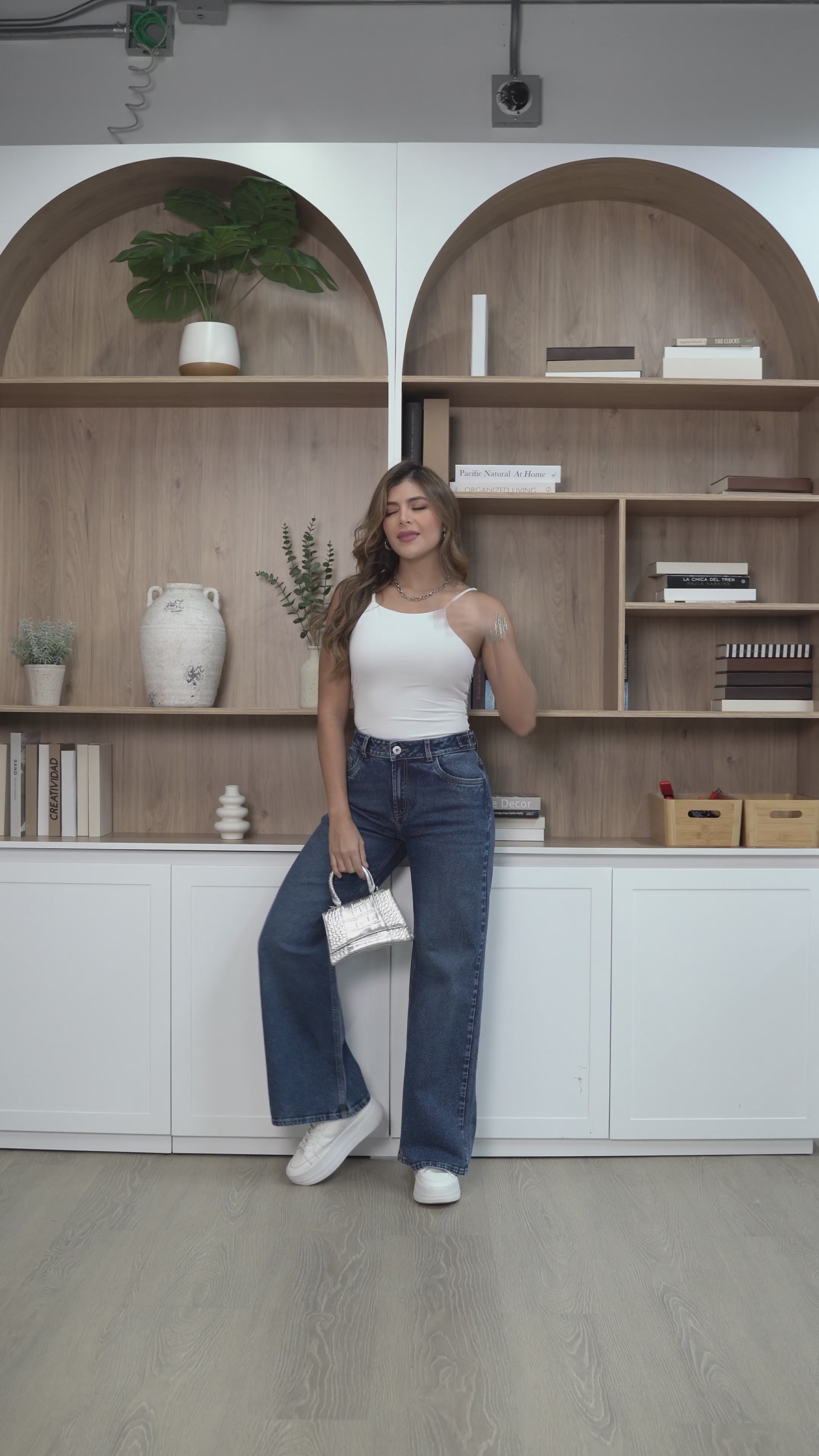 Jean Wide Leg Mujer Tiro Alto Denim Azul Casual Chic Marca Trucco´s