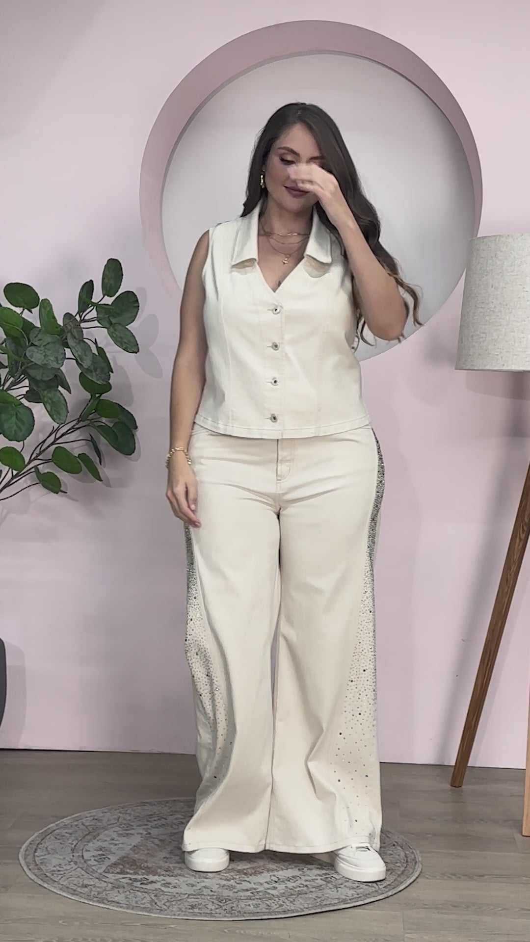 Jean Wide Leg Tiro Alto Denim Comfort Marca Trucco´s Plus Size