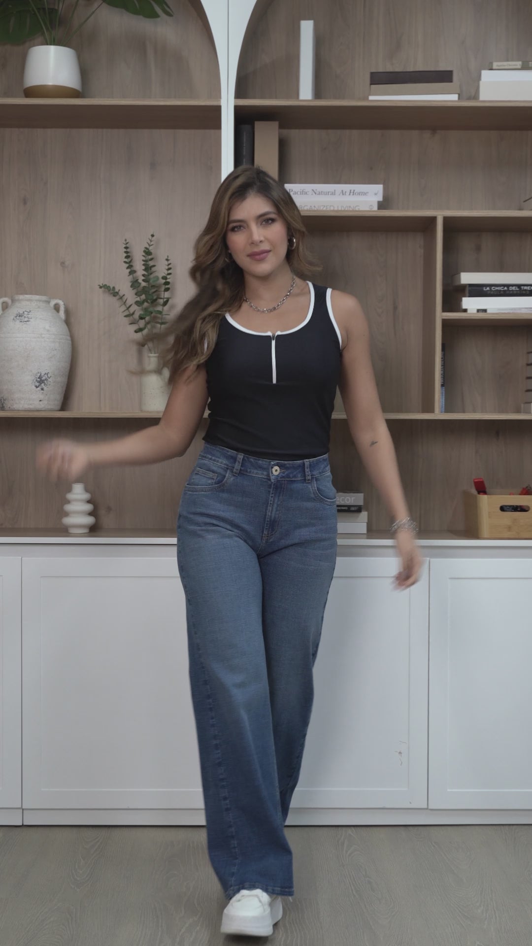 Jean Wide Leg Mujer Tiro Alto Estilo Casual Marca Trucco´s