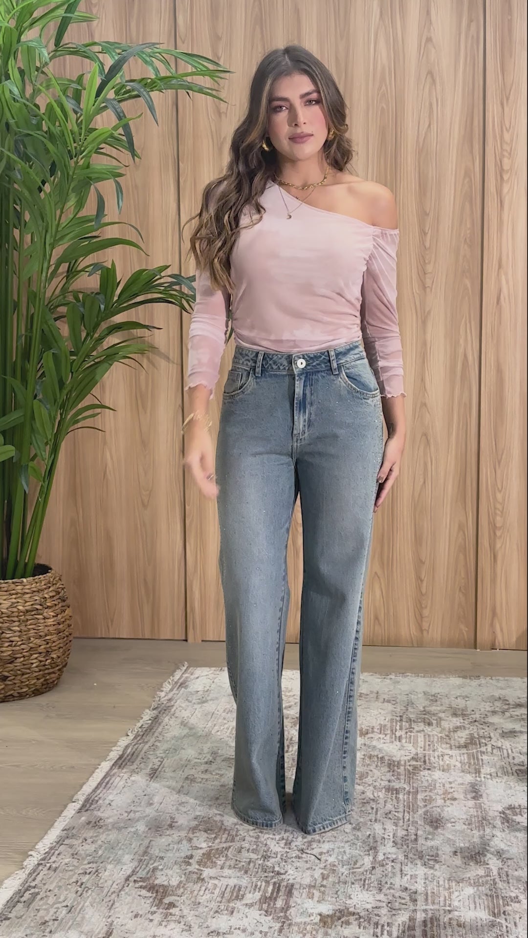 Jean Wide Leg Mujer Tiro Alto Corte Ancho Casual Chic Marca Trucco´s