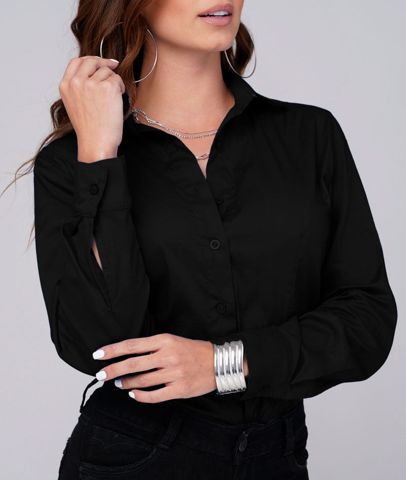 Blusa azul rey outlet con pantalon negro