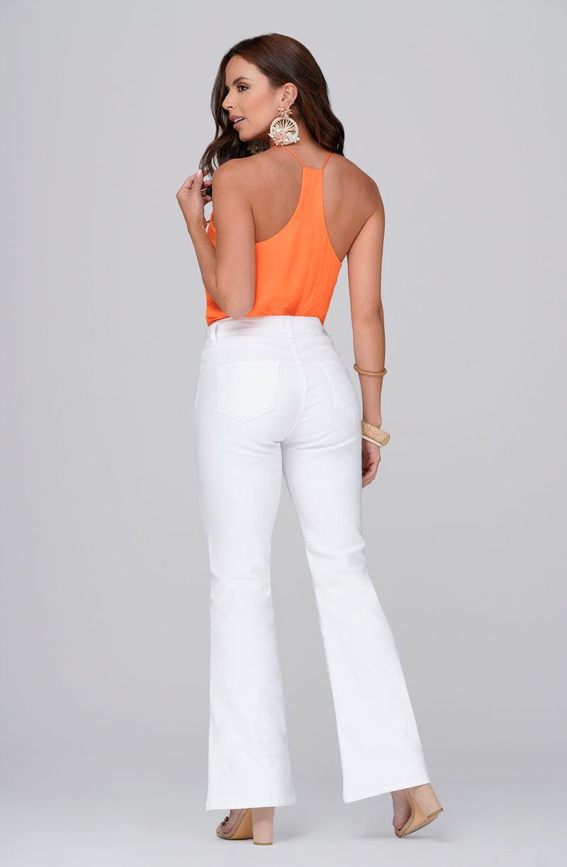 Jeans discount campana blancos