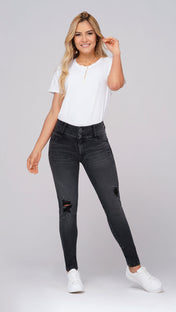 Jean Skinny Color Gris Oscuro Marca Trucco's